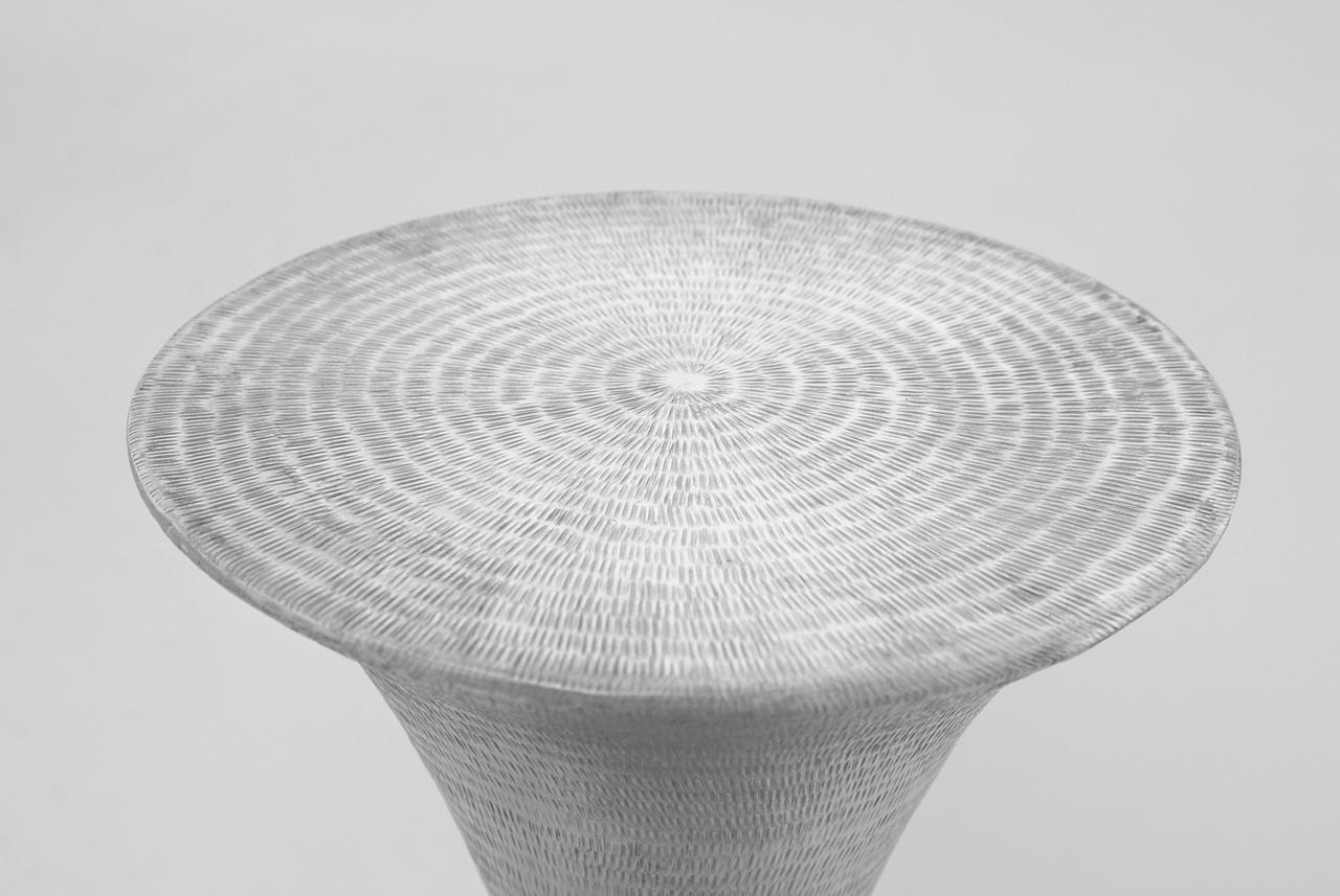 Design table and stool made of aluminium